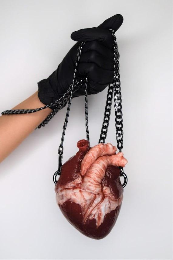 Anatomical Heart Purse, Realistic Silicone Human Heart Crossbody