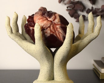 Gothic Hands Decor Holder, Witch Hand Sculpture Stand for Jewelry, Keys & Home Display, Stone Effect Decor