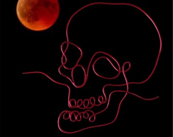 Skull wire art | Halloween | horror | wire words | skeleton | room decor | home | house | decoration