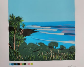 Raglan New Zealand West Coast Surf Painting