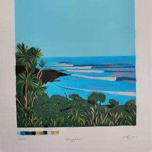 Raglan New Zealand West Coast Surf Painting