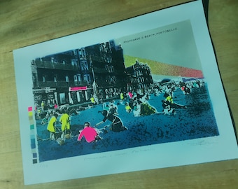 Promenade and Beach, Portobello Signed Screenprint