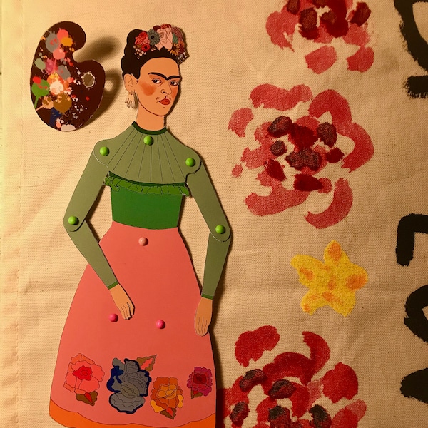 Frida Kahlo Articulate Paper Doll - Paper Puppet - DIY Printable PDF