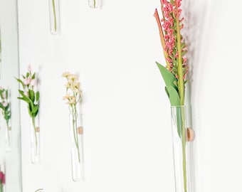 Flower and Glass Test Tube Wall Decor | Damage-Free & Easy Assembly | Set of 1