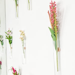 Flower and Glass Test Tube Wall Decor | Damage-Free & Easy Assembly | Set of 1