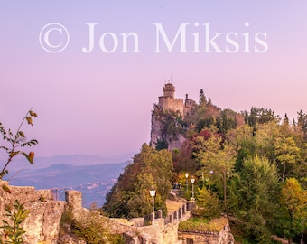San Marino Castle Print – Monte Titano Sunset View