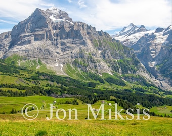 Grindelwald First Print - Swiss Alps in Grindelwald, Switzerland - Landscape View in the Summer - FREE SHIPPING