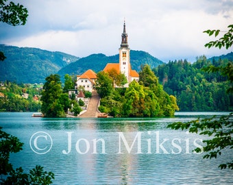 Lake Bled Slovenia Print, Island Church, Julian Alps