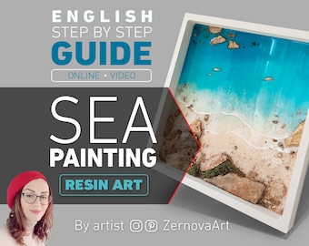 Engelse online harskunstgids, epoxy-oceaan-tutorial, harstechnieken, harskunst-zeeklas, harsschilderen leren, videoles, cursus