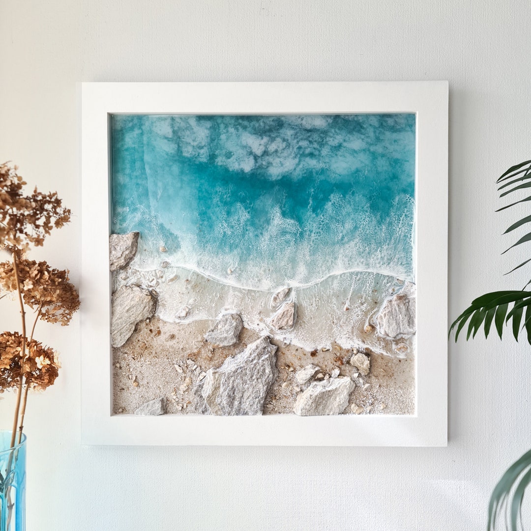 Original Ocean Art. Sea Resin Art. Seascape Beach Painting. Etsy