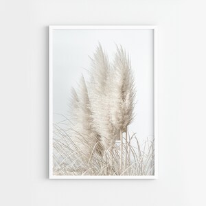 Pampagrasprint: neutrale boho-muurkunst (digitale download)