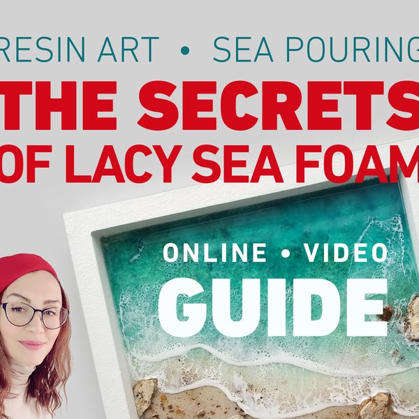 English online resin art guide, epoxy ocean tutorial, resin techniques, resin art sea class, learn resin painting, video lesson, course