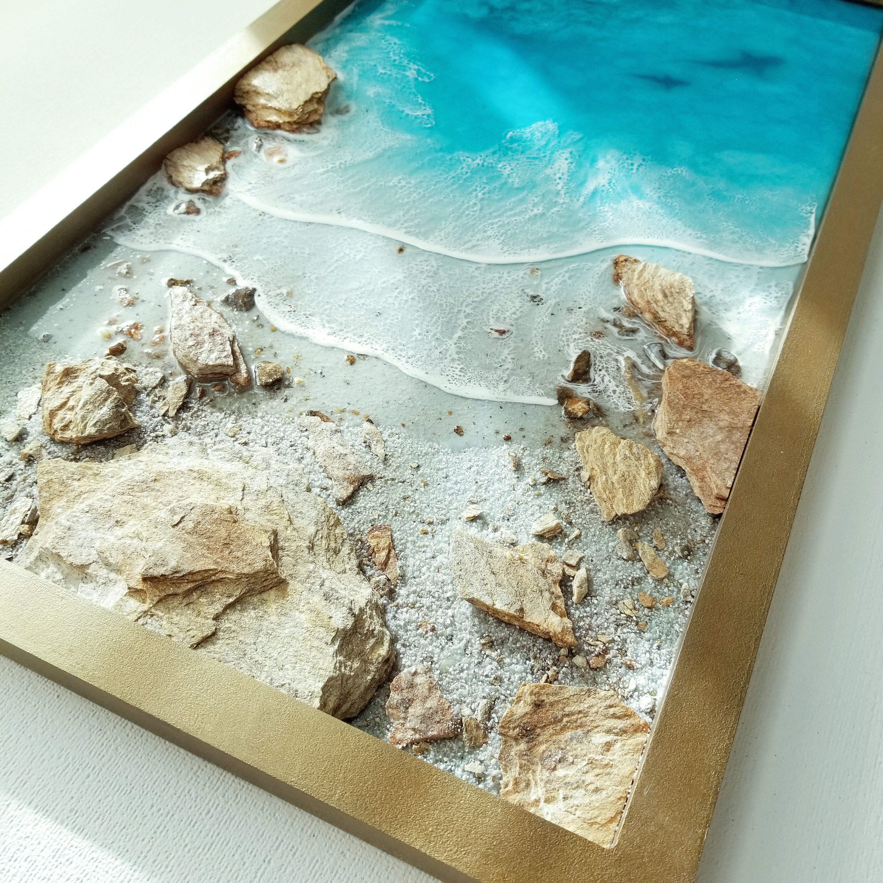 3D Ocean Resin Art. Seascape Beach Painting. Оcean Wall Decor. Etsy