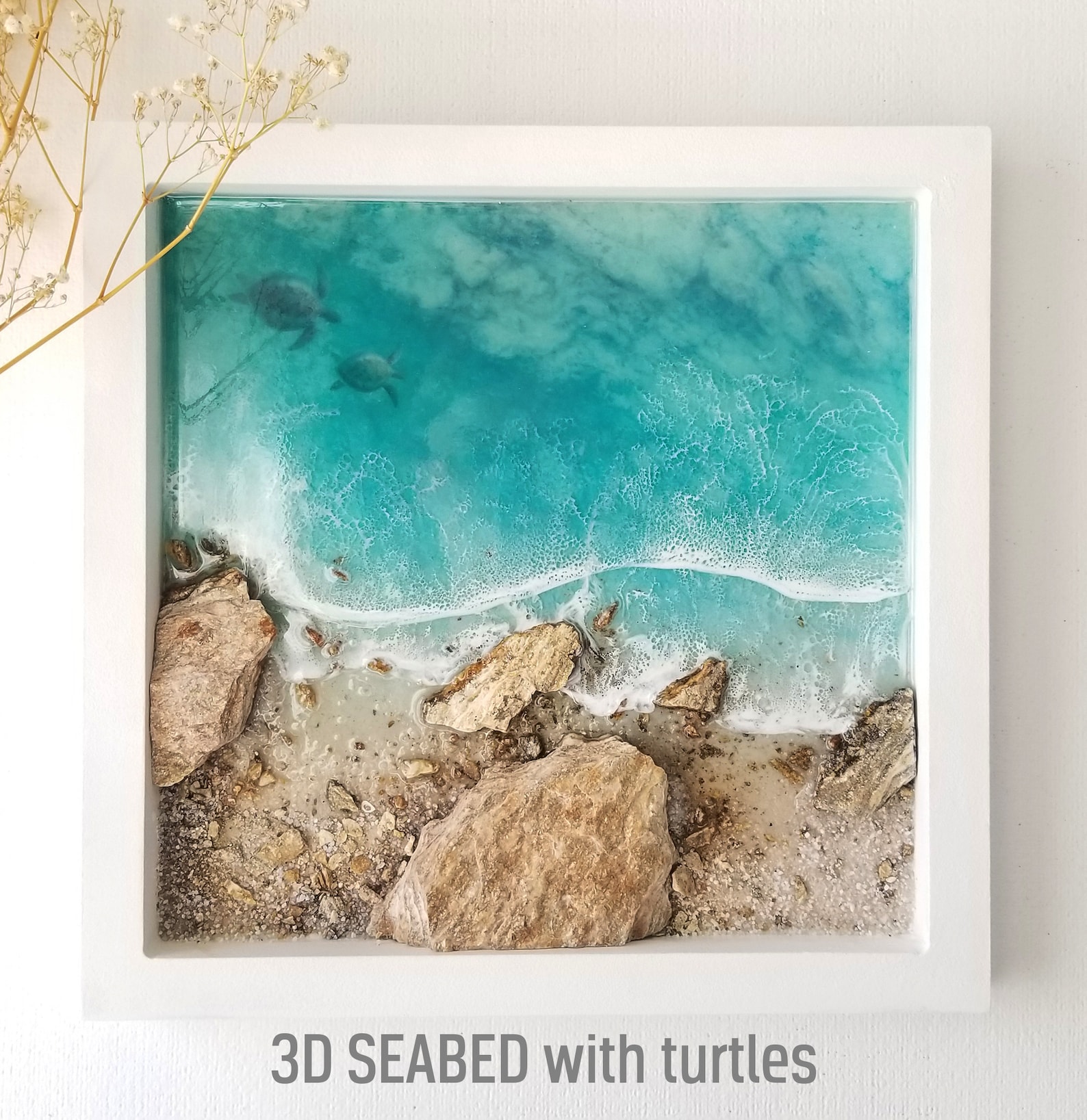 Custom original wall decor. Sea beach resin art painting. 3D Etsy