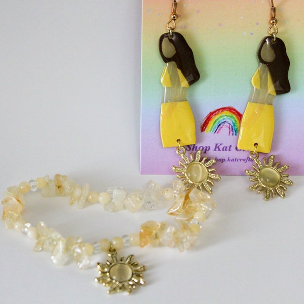 Lorde Solar Power Earring & Bracelet Set <3