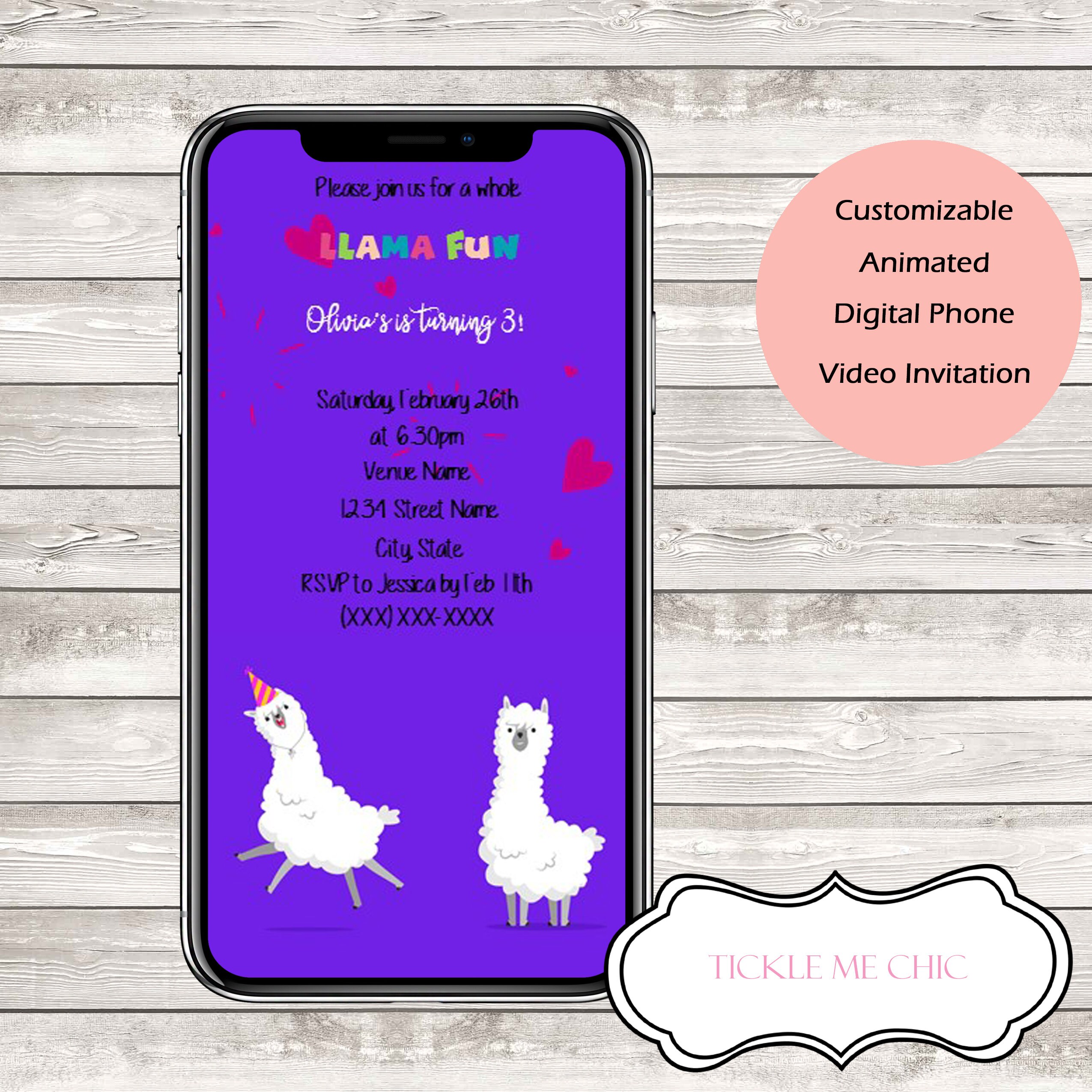 Customizable No Drama Llama Digital Animated Birthday Party - Etsy Customizable No Drama Llama Digital Animated Birthday Party - Etsy