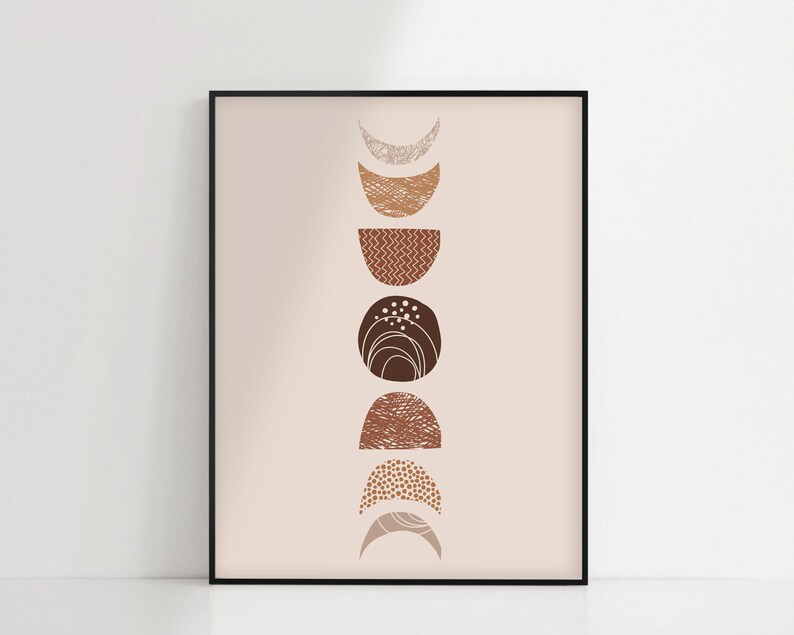 Moon Phase Moon Poster Printable Boho Poster Moon Phases Etsy