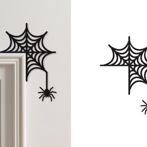 Halloween Decorative Holiday Door Trim Corners - Spiderweb, Black Cat, Jack-o-Lantern, Haunted House and more