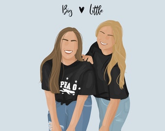 Best Friend Gifts, Best Friend Portrait, Personalized Gifts, Friendship gift, Best Friend Print, Best Friend Birthday Gifts, Illustration