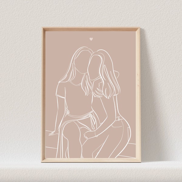 Beste vriend cadeau gepersonaliseerd, beste vriend verjaardagscadeaus voor haar, aangepast portret, vriendschapscadeau, beste vriend cadeau voor vrouwen Moederdag