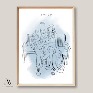 Custom Portrait, Custom Couple Line Drawing, Engagement Gift, Wedding Portrait, Anniversary , Sketches Photo, Personalized Gifts Christmas