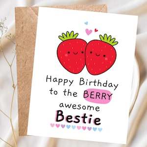Funny Birthday Card for Best Friend, Cute Bestie Birthday Card for Her, BFF Card, Best Friend Gift, Friendship Greeting Card