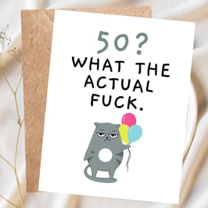 Carte des 50 ans Carte d'anniversaire drôle Carte d'anniversaire des 50 ans Snarky Carte d'anniversaire des 50 jalons, Cadeau des 50 ans pour homme grossier Blague des 50 ans