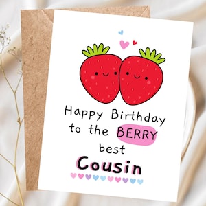 Funny Birthday Card for Cousin, Cute Cousin Greeting Card Humorous Handmade Cousin Birthday Card, Unique Funny Card for Family, Gift Idea