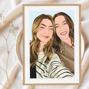 Best Friend Portrait, Faceless Portrait, Custom Illustration, Portrait From Photo, Custom Portrait, Birthday Gift, Gift For Friend