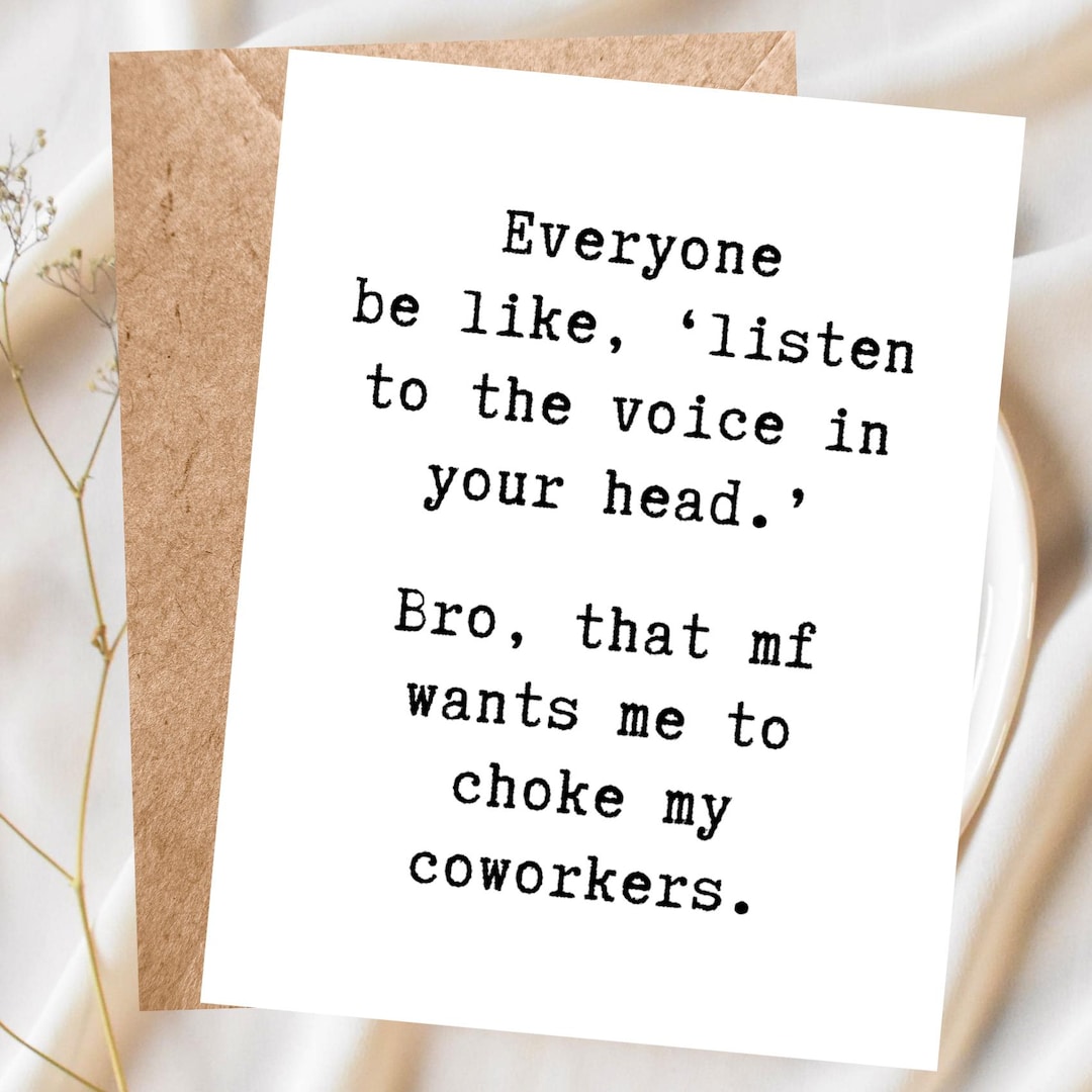Small Cards Rude Co Worker Funny Work Card, Hilarious Coworker Greeting, Workplace, Office Humor ...