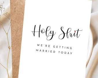 Holy Shit Groom Wedding Day Card, Husband, Wedding Day Card, Card For Groom, Love Card, To My Husband, To My Wife, To My Fiancé, Newlywed