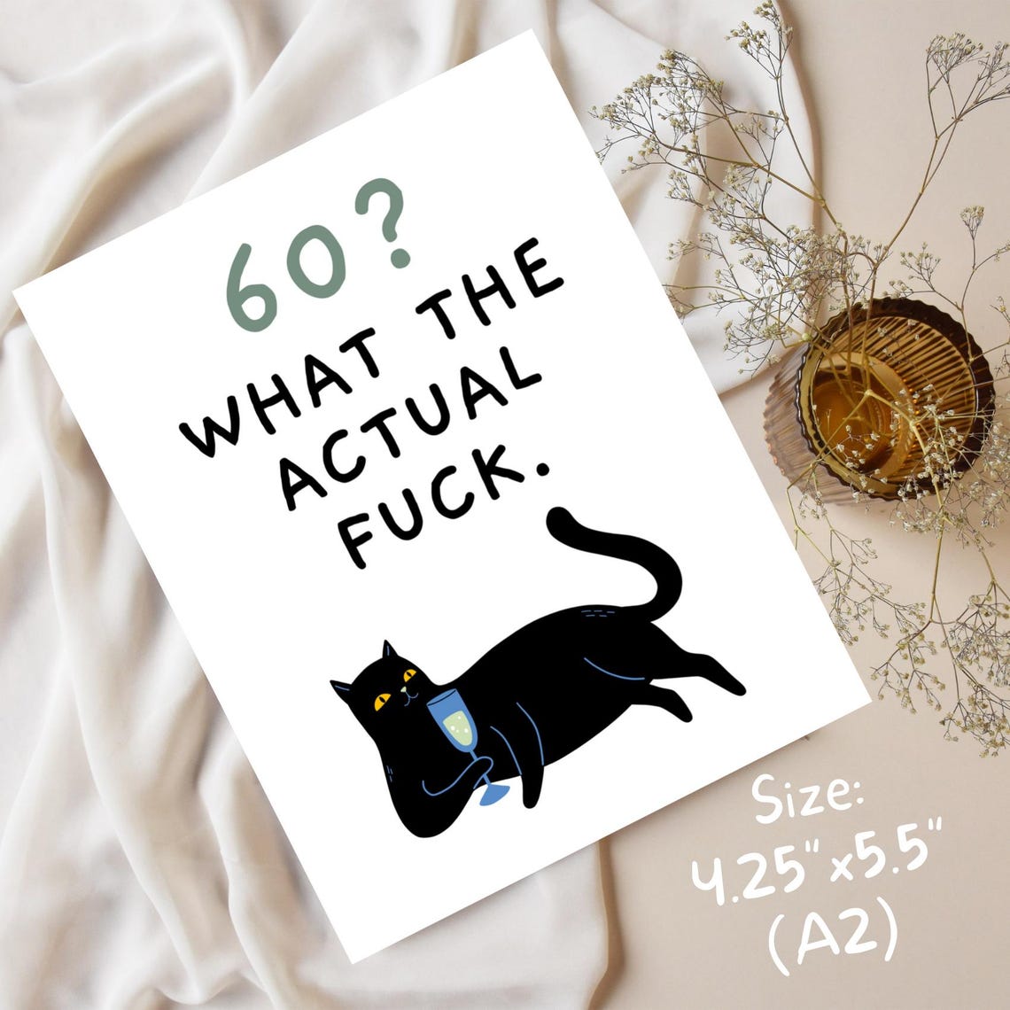 60th Birthday Card Funny Birthday Card 60th Snarky Birthday Card 60 ...