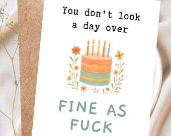 Tarjeta de cumpleaños divertida para un amigo, tarjeta de cumpleaños grosera para él o ella, tarjeta de humor inapropiado para adultos, tarjeta de felicitación sarcástica