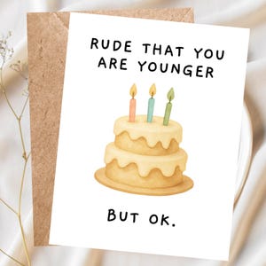 Tarjeta de cumpleaños divertida para ella para él, tarjeta de humor sarcástico y grosero para adultos, tarjeta de felicitación sarcástica para amigos, compañeros de trabajo, hombres, cumpleaños, hermano y hermana.