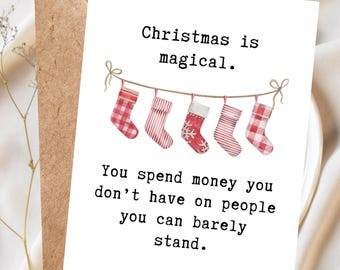 Funny Christmas Stockings Card, Funny Christmas Card, Cheeky Holiday Card, Christmas Stocking Card, Cute Christmas Card