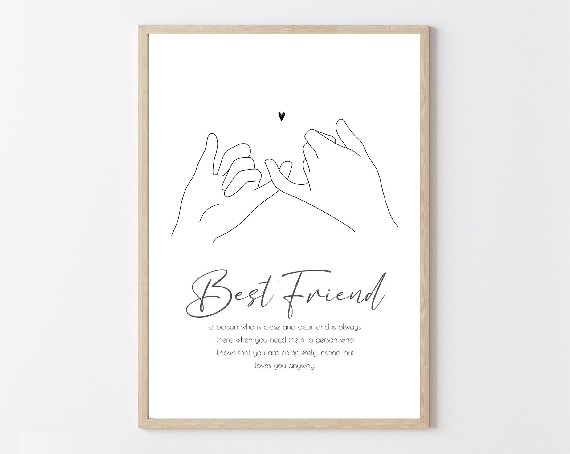 Best Friend Gift Personalized, Pinky Promise Print, Friendship Gift ...