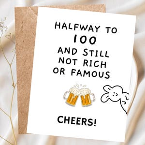 50th Birthday Card Funny Birthday Card 50th Snarky Birthday Card 50 Milestone Birthday Card, 50th Birthday Gift for Men Rude 50th Joke Pun