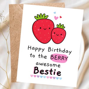 Lustige Geburtstagskarte für beste Freundin, süße Bestie Geburtstagskarte für Sie, BFF Karte, beste Freundin Geschenk, Freundschaftskarte