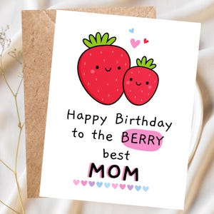 Tarjeta de cumpleaños divertida y adorable para mamá, saludos de cumpleaños divertidos, tarjeta hecha a mano, deseos de cumpleaños únicos, idea de regalo para mamá, humor de cumpleaños.