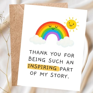 Danke, dass Sie Teil meiner Geschichte sind Karte - Lehrer Dankeskarte, bester Freund, Mentor, Freund, Schulende, Wertschätzung, personalisiert