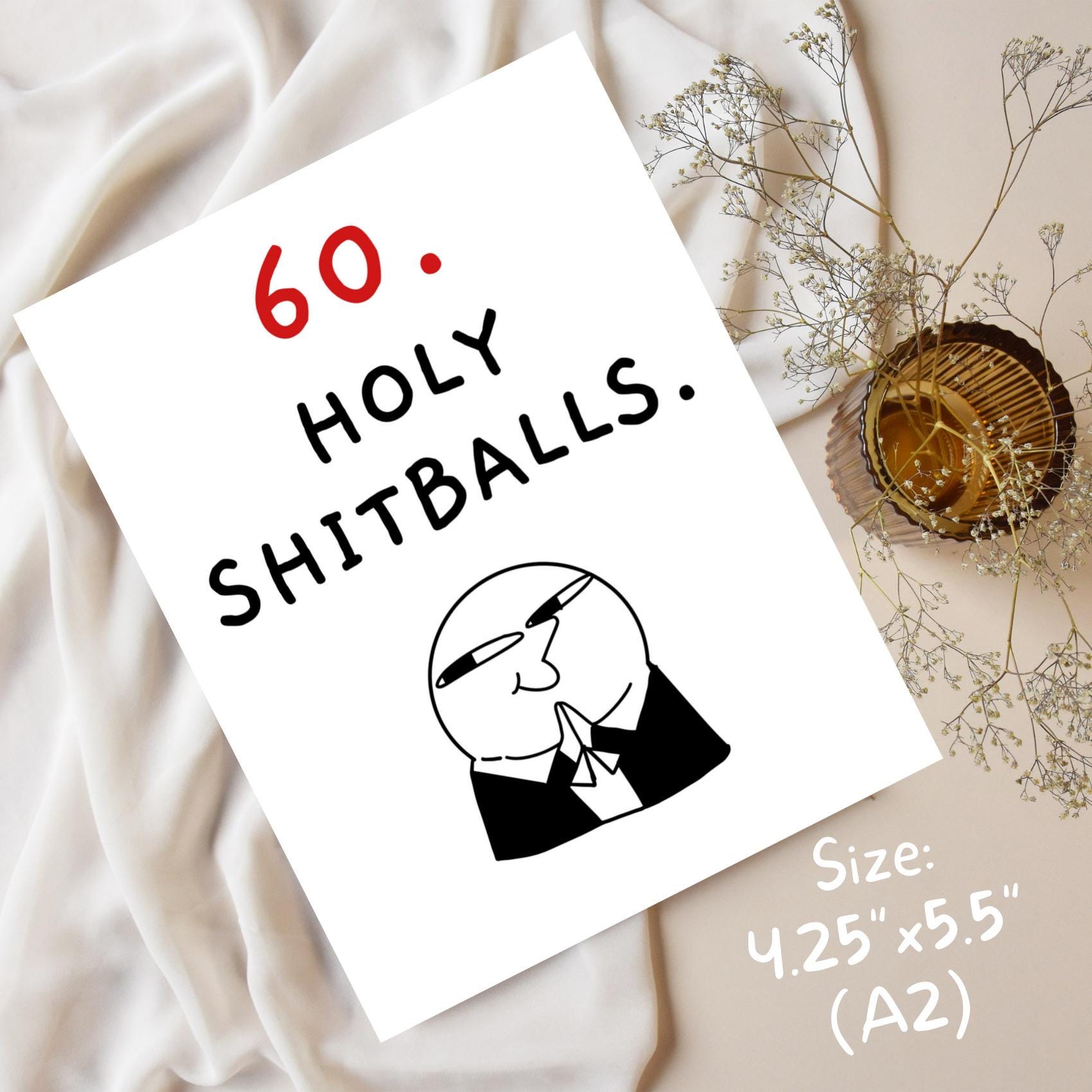 Funny 60th Birthday Card, Rude Snarky Card for Him or Her, Sarcastic ...