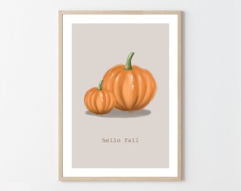 Fall Prints, Pumpkins Prints, Printable Wall Art, Autumn Wall Decor, Fall Vibes, Pumpkins Printable, Hello Fall Wall Art Halloween Printable