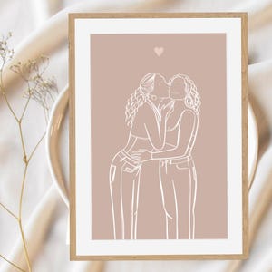 Sister Gift Personalized, Gift For Sister Birthday Gift From Sister, Custom Portrait, Gift For Women Gift Valentines Gift, Gift Mom One Line