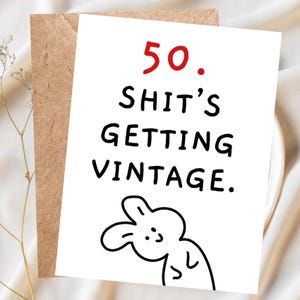 50th Birthday Card Funny Birthday Card 50th Snarky Birthday Card 50 Milestone Birthday Card, 50th Birthday Gift for Men Rude 50th Joke Pun