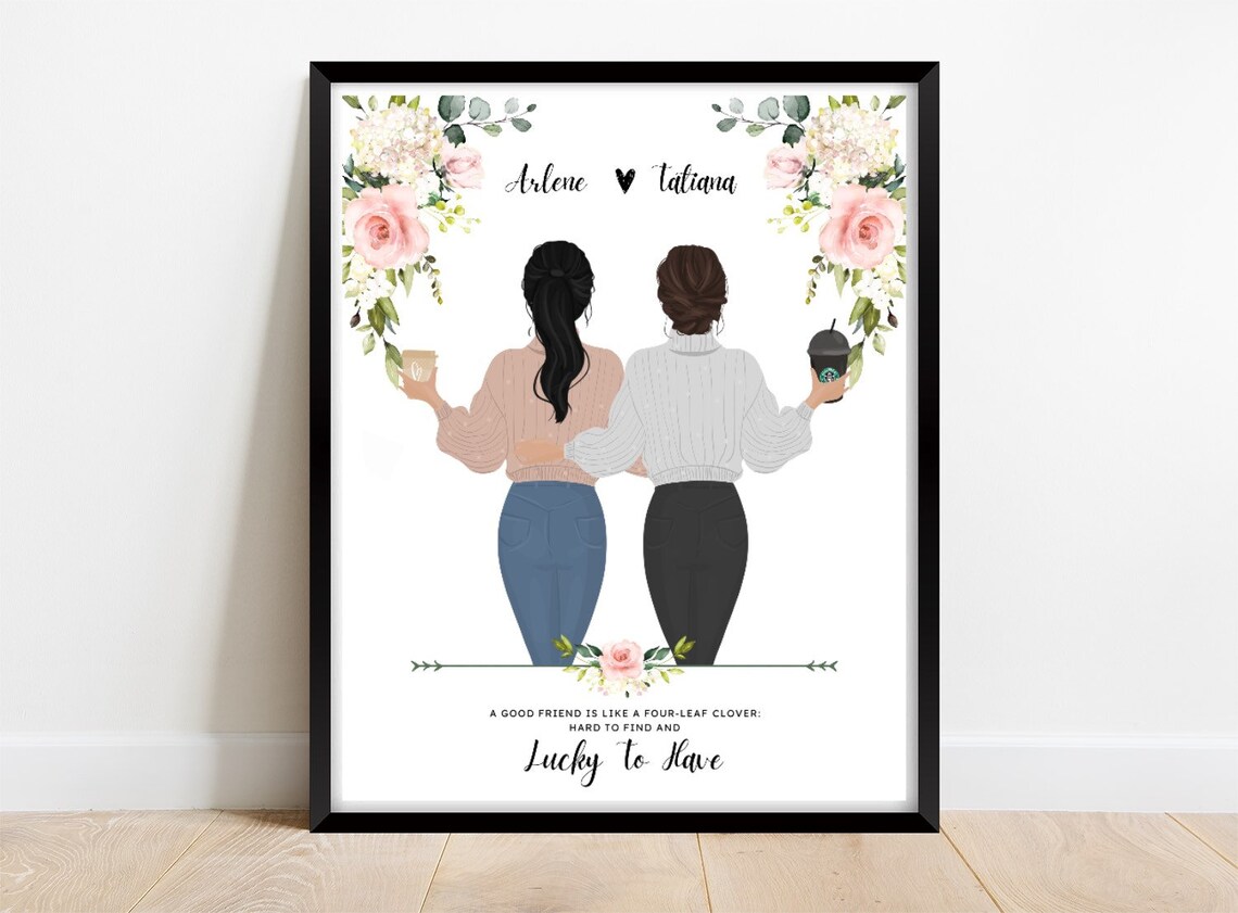 Best Friends gift Galentines Gift Valentines gift long Etsy