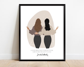 Friends Personalised Gift, Best Friend Poster, Best Friend Gift, Friend Gift, Friend Wall Art, Birthday Gift, Personalised Gift Digital File