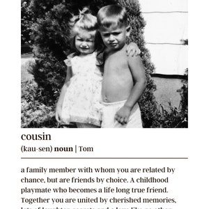 Cousin Gift Personalized, Cousin Gift, Gifts For Cousin, Cousin Birthday Gifts For Her, Photo Gift Cousin, Cousin best friend image 2