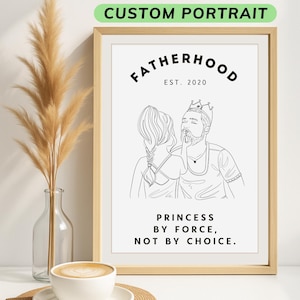 Funny Father’s Day Gift Custom Line Art Portrait Custom Family Line Drawing From Photo Personalized Gift For Grandpa Gift for Dad Custom