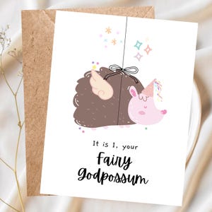 Tarjeta de felicitación de cumpleaños de la zarigüeya, tarjeta de cumpleaños divertida, tarjeta de cumpleaños de la zarigüeya
