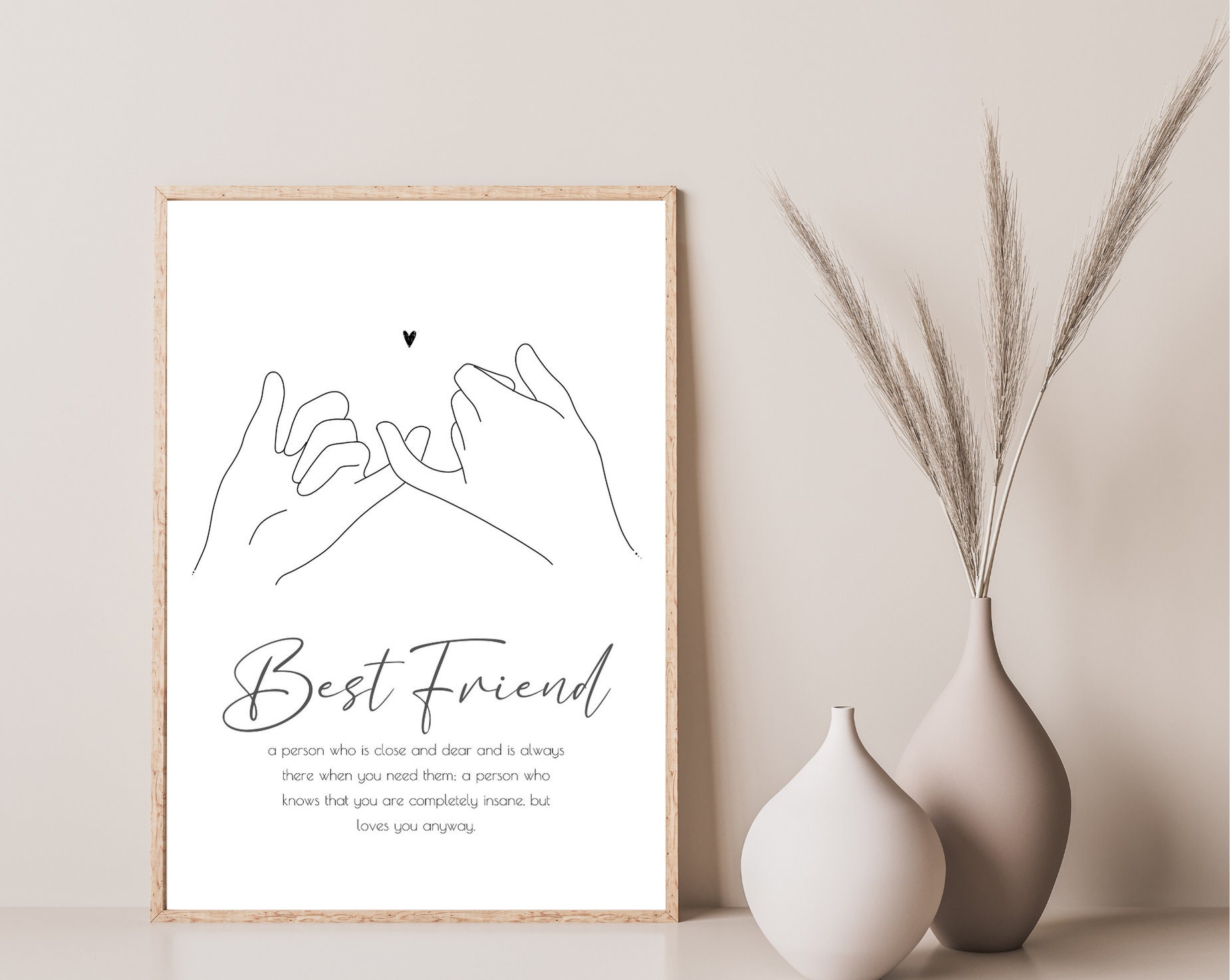 Best Friend Gift Personalized, Pinky Promise Print, Friendship Gift ...